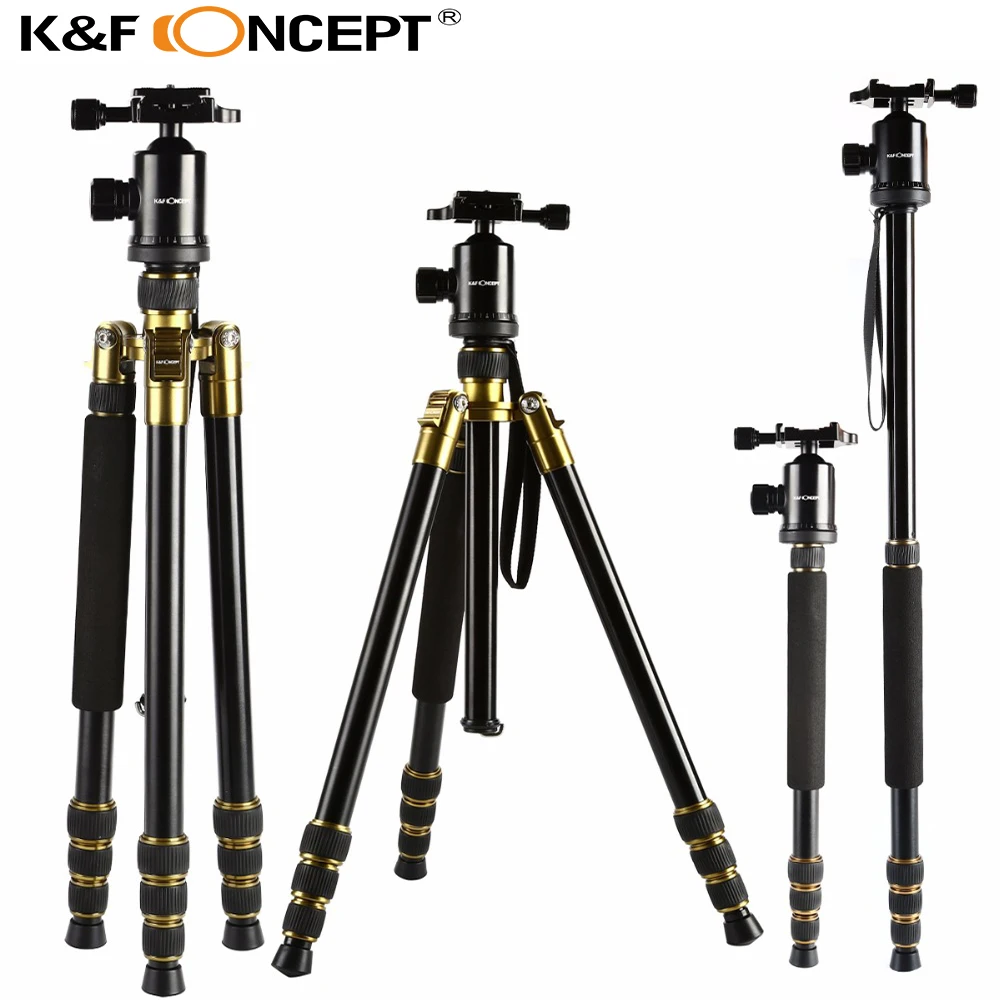 K & F концепция алюминиевый магний Профессиональный штатив монопод + шаровая
