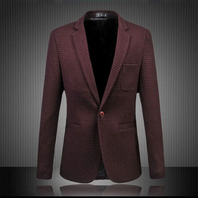 ГОРЯЧИЕ ПРОДАЖИ Мужчины Плед Slim Fit Блейзер Новая Коллекция Весна Модный Бренд