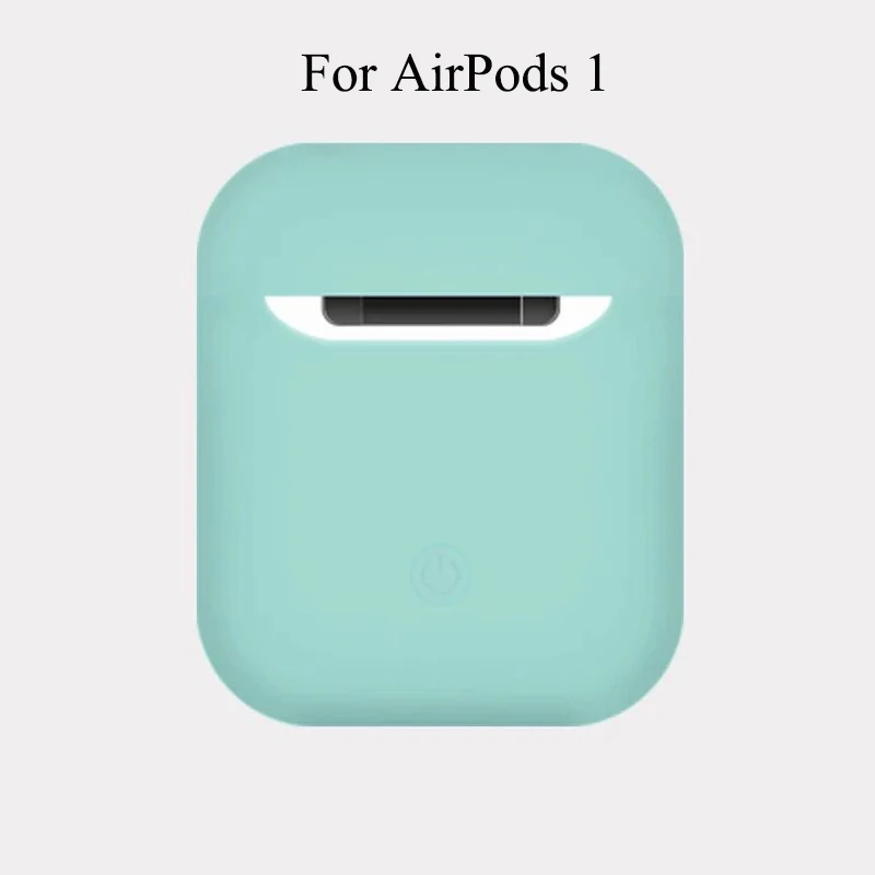 Силиконовый чехол Luquid для Airpods 1 2 Чехол Мягкий силиконовый резиновый полный защитный чехол для Airpods 1 2 чехол противоударный - Цвет: 1st Sky blue