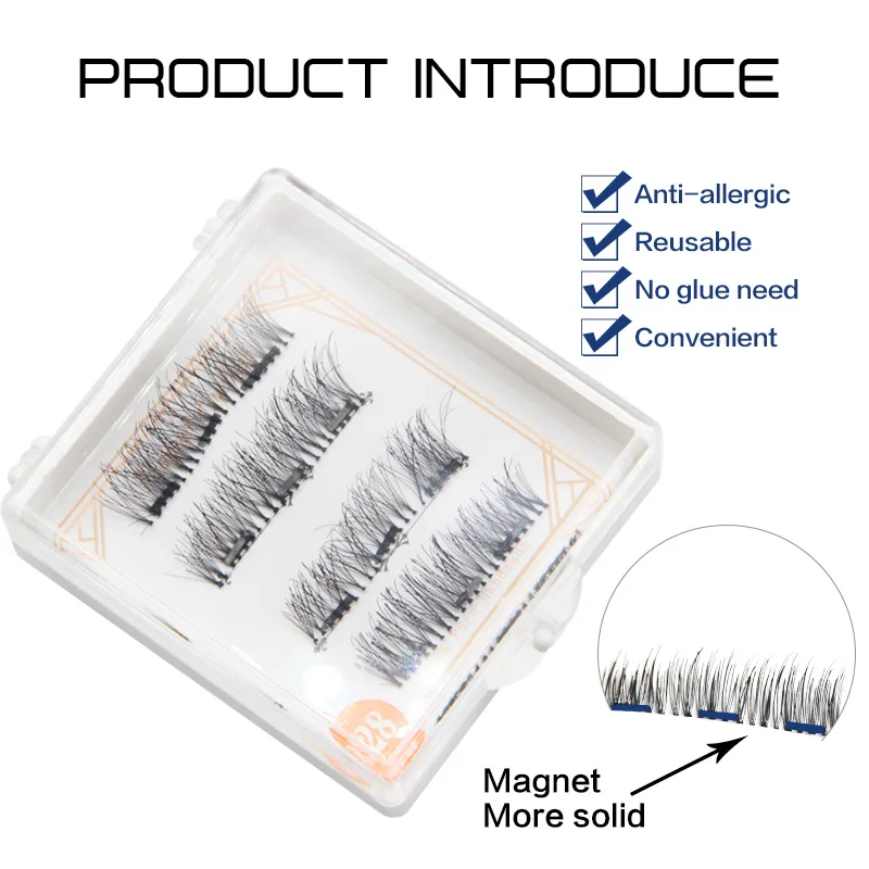 Eyelashes Mink False 3 Magnets Handmade Eye Lash Extension Tools Magnet Eyelash Woman Makeup Supplies | Красота и здоровье