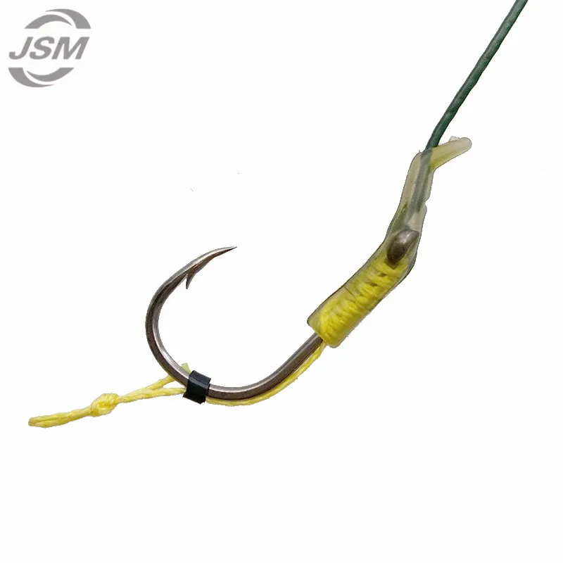 JSM 18 шт. рыболовные снасти для ловли карпа с зеленым покрытием резьба петля 8340