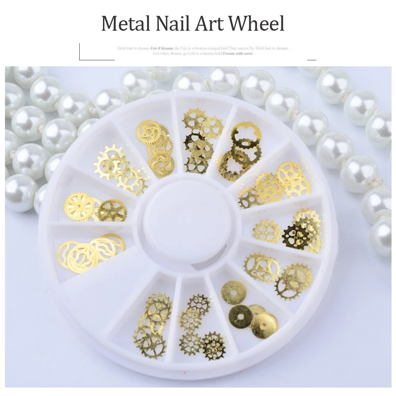 Ультратонкие металлические гвоздики для ногтей в стиле стимпанк 1 коробка |