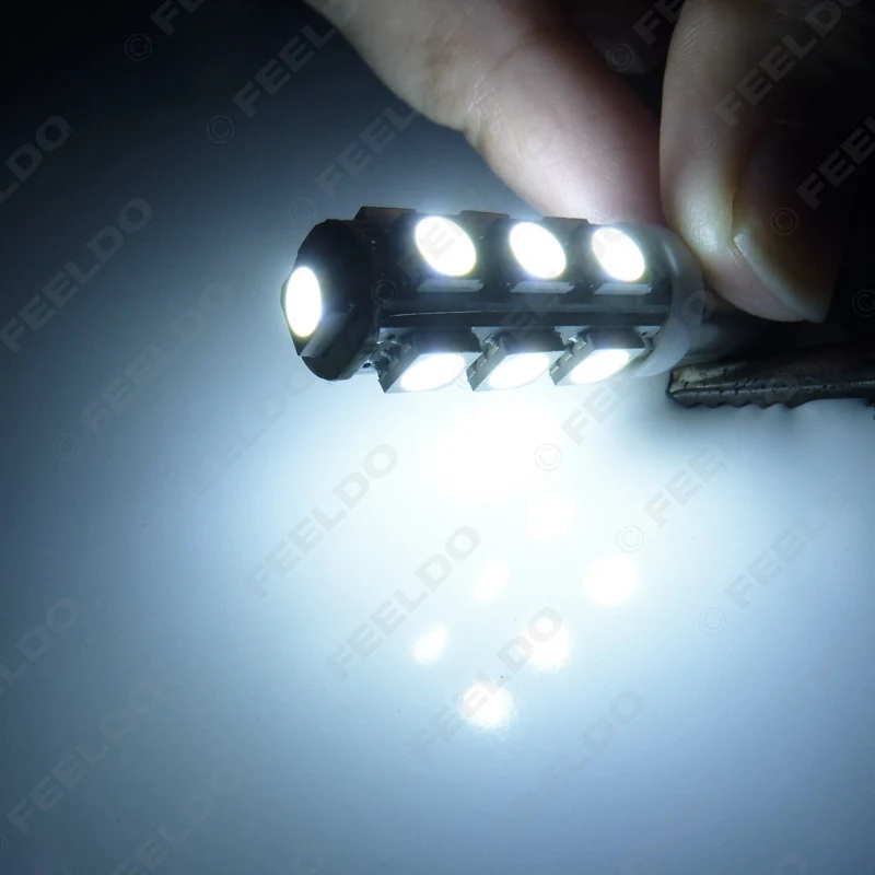 FEELDO 2 шт. 7 цветов BA9S T4W 1895 5050 13SMD 13LED лампа Автомобильные Боковые светодиодные лампы