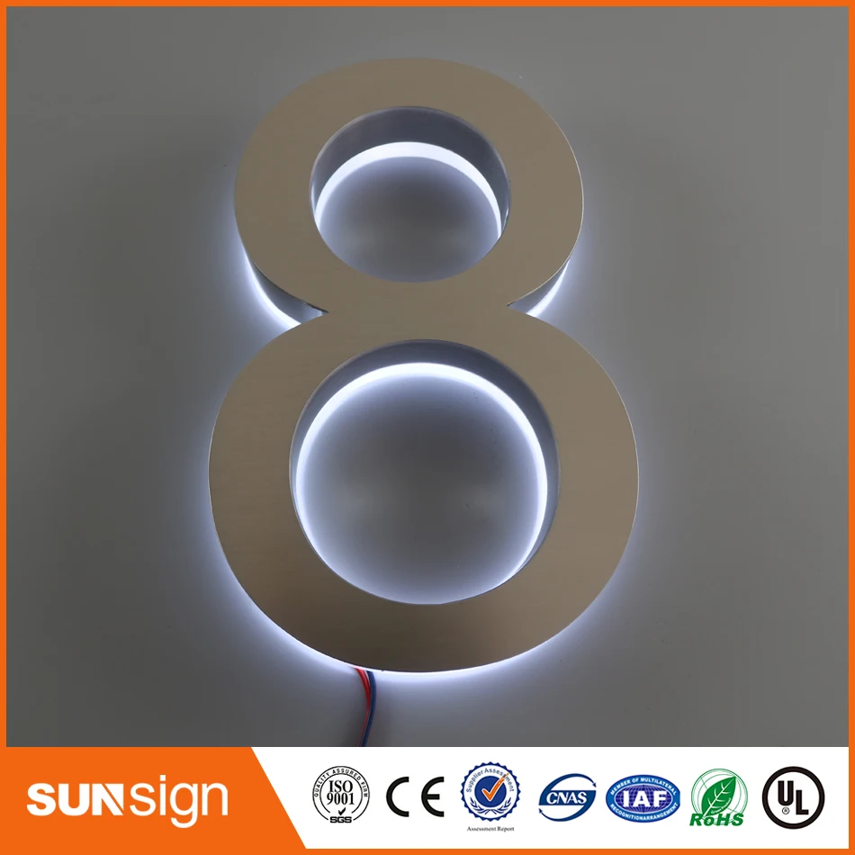 H 20 см с подсветкой из нержавеющей стали магазин передние знаки светодиодный 3D