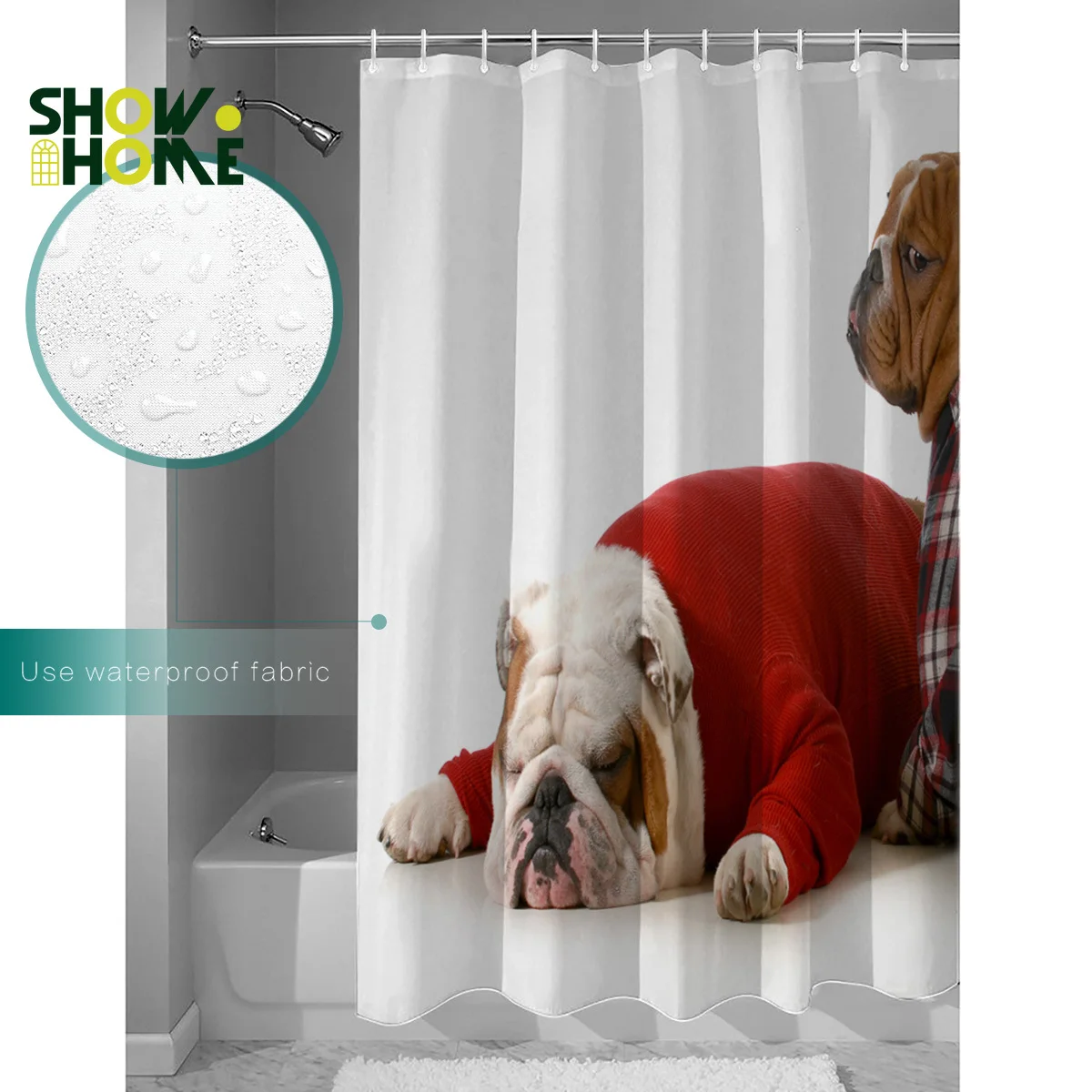 Showhome Bulldog душевые занавески комплекты для ванной с ковриками коврик душевой