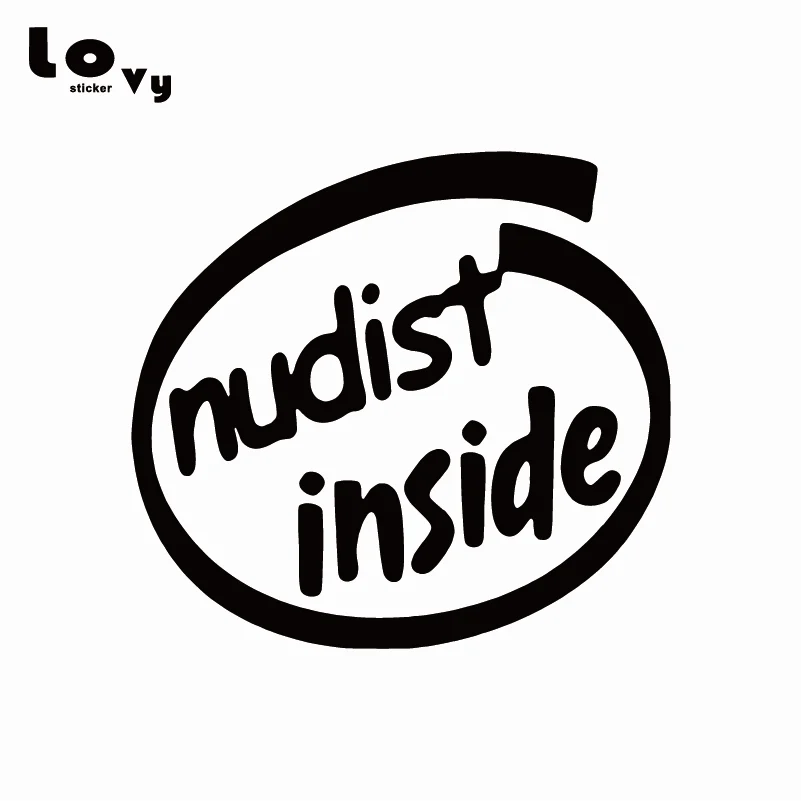 NUDIST INSIDE виниловая забавная наклейка для автомобилей предупреждающая отметка