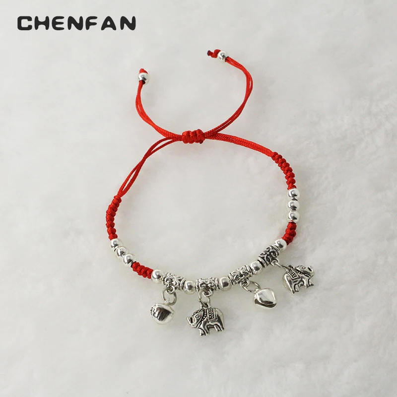 CHENFAN, мужской браслет, Красная Нить, браслет, колокольчик, подвеска, красная веревка, ручная работа, плетеный браслет для женщин, ювелирные изделия, подарки для женщин