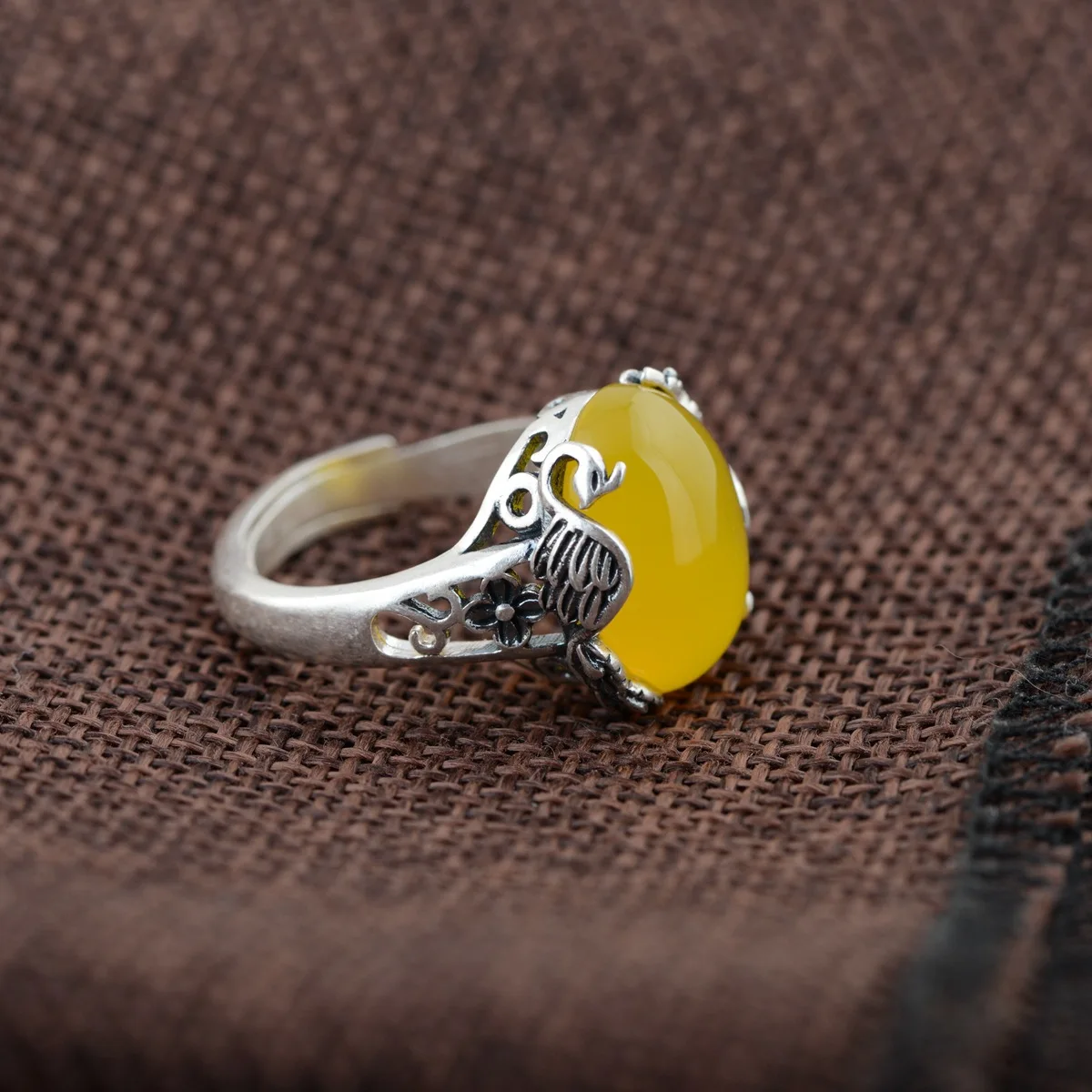 925 пробы серебряные кольца с драгоценными камнями для женщин Павлин резной