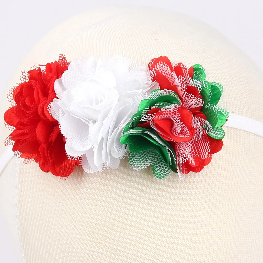 1 шт. Красный Черный шифон цветок волосы Луки повязка Детские аксессуары для