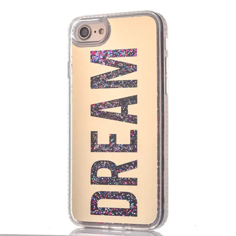New Fashion Plated Mirror Soft Edge For Iphone 66S 6P 78 78plus X Xs Diamond Sand Shell Anti-Fall Cover |