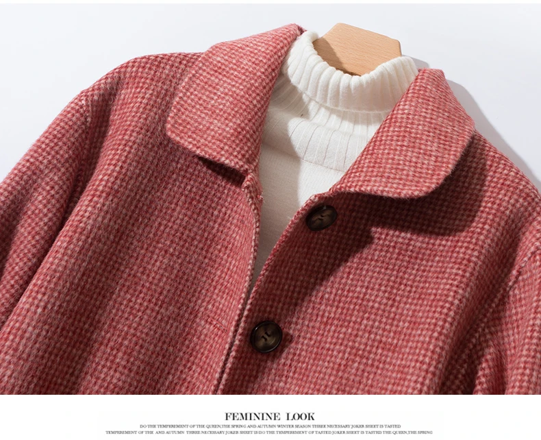 Wool Coat Women Spring Autumn high quality Double-sided Cashmere Jacket Long sleeve Casual plus size Short Coats
