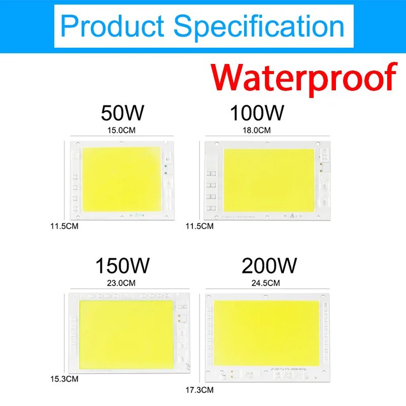 Светодиодный чип cob 2835 SMD led 220V 100W 150W 200W Светодиодная лампа Smart IC Driver High Lumens DIY для