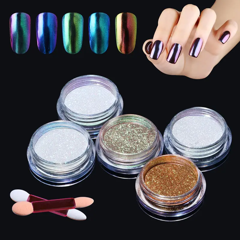 HNM Magic зеркальный хромированный блестящий порошок Spangles для ногтей металлический