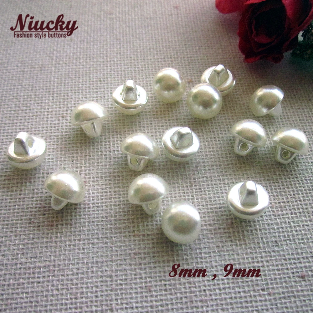 

Niucky 8mm/ 9mm Shank Eco-friendly Mini Imitation pearl buttons for clothing wedding dress sewing decorative materials P0301-010