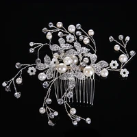 floralbride handmade wired rhinestones crystals pearls flower wedding hair comb bridal hair accessories bridesmaids women