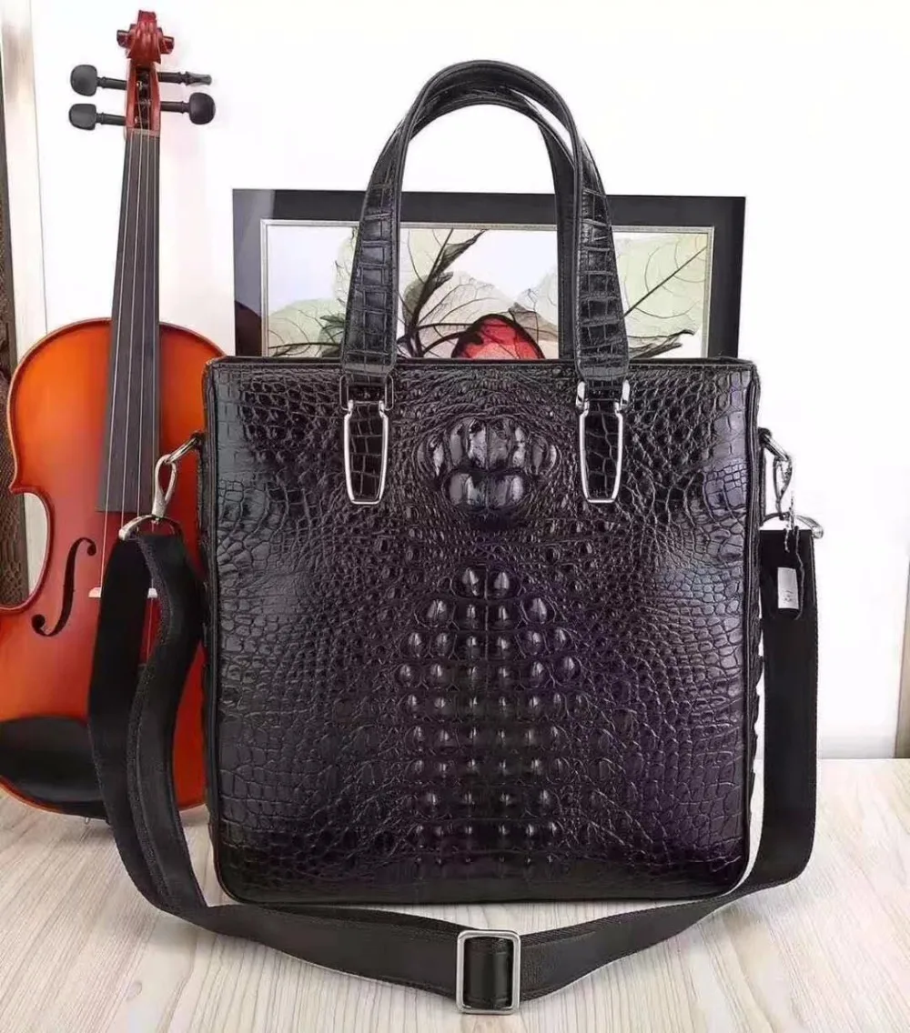 Мужская деловая сумка из 2018 натуральной крокодиловой кожи для молодых мужчин