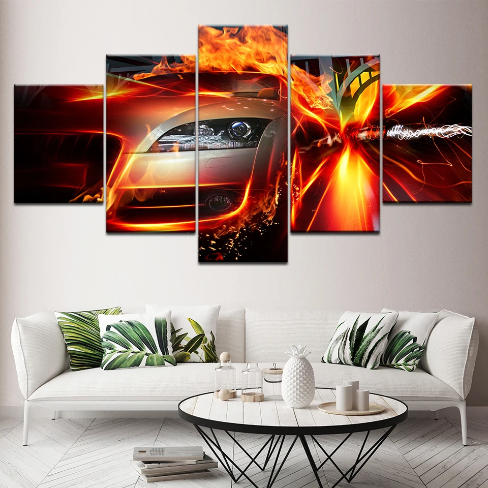 5 шт. рамки противотуманных фар автомобиля стены искусства HD картина украшение