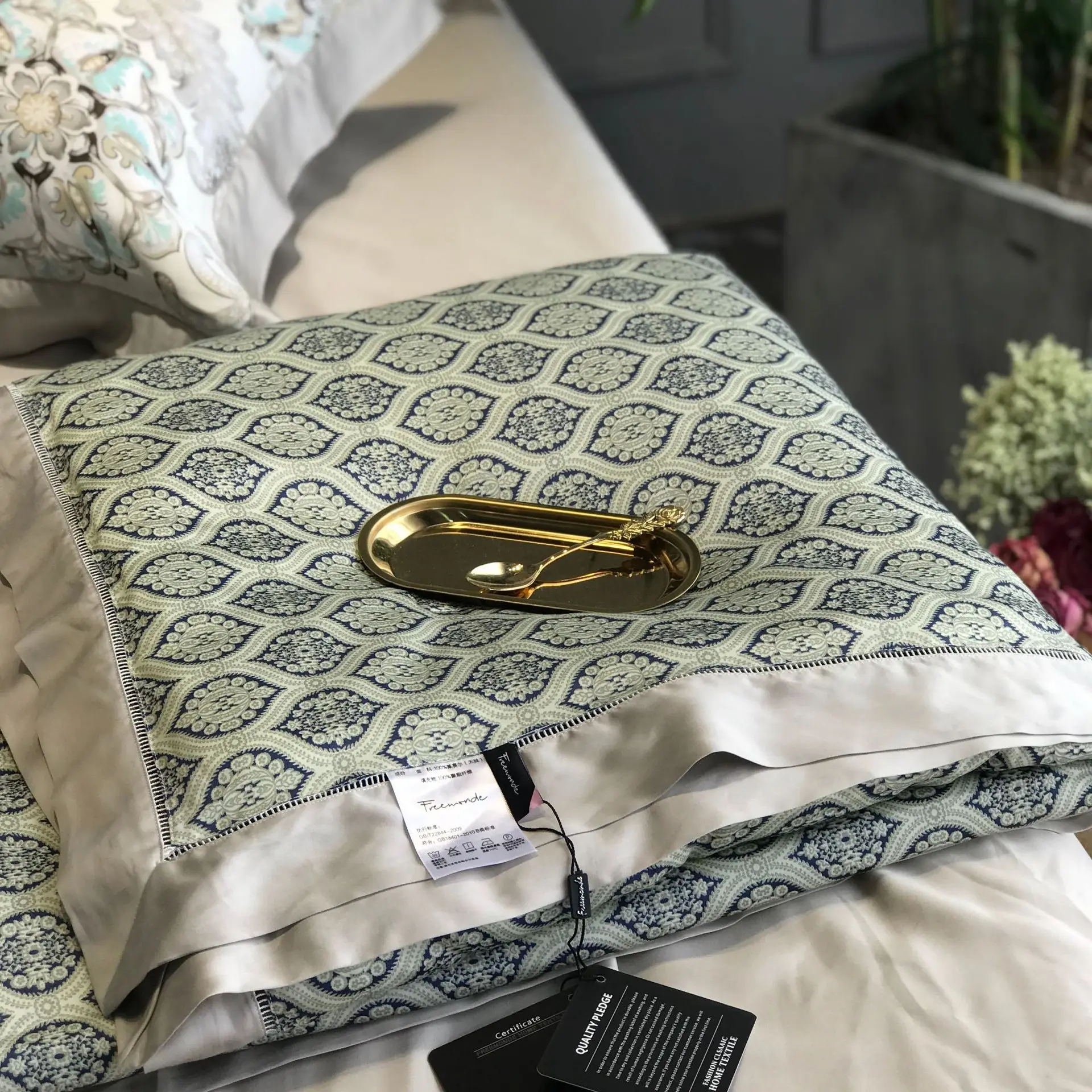 Abbiemao высококачественное постельное белье из хлопка Tencel, комплект из 4 предметов, кружевное шелковое постельное белье на весну/лето, размер queen/King