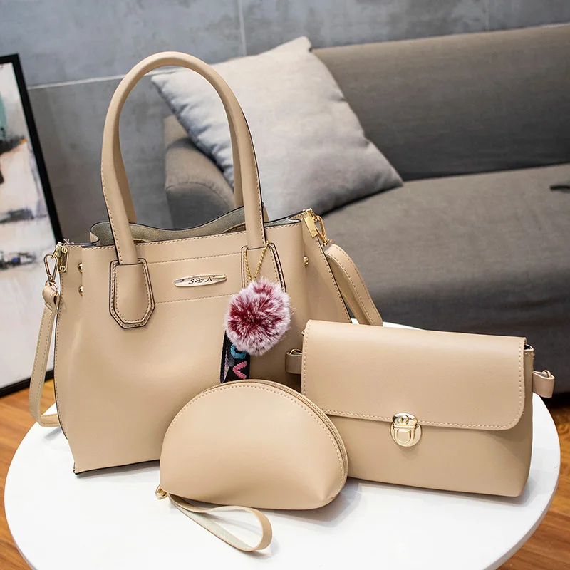 Винтажная женская сумка композитная 3 шт./компл. из искусственной кожи на плечо |