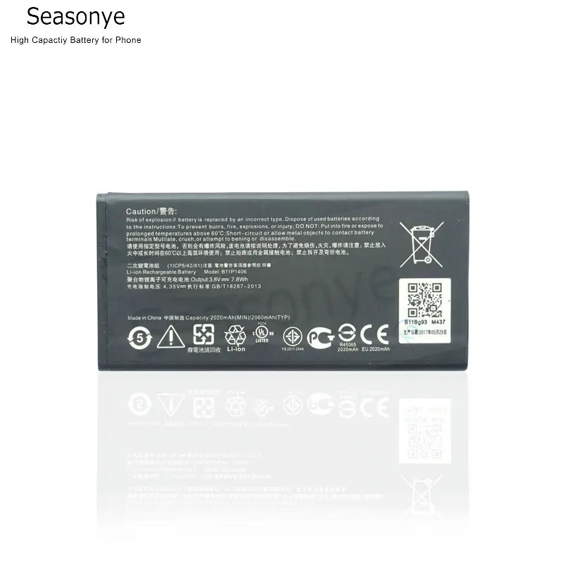 Seasonye розничная/Опт 2020mAh / 7.8Wh B11P1406 батарея для телефона Asus PF450CL PadFone X Mini 4 5 T00S T005