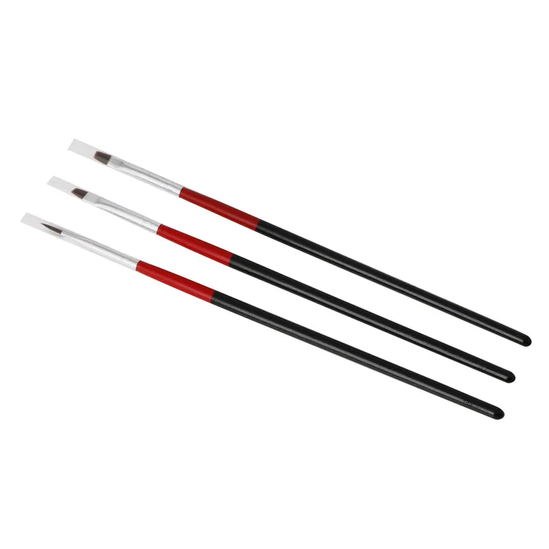 3 шт Мягкий УФ гель Акриловая кисть для дизайна ногтей Рисование ручки коричневые