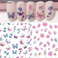 1pc coloful butterfly nail art stickers flower blossom sticker decals decorations manicure tips tools