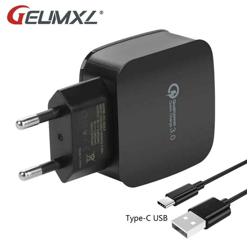 Быстрое зарядное устройство GEUMXL 3 0 USB + кабель типа C для Samsung Galaxy S8 Plus A3 A320 A5 A520 A7 A720