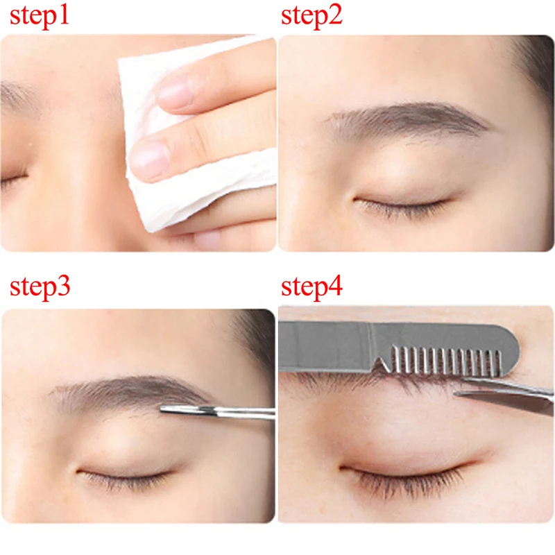 1PC Eye Brow Trimmer Eyelash Clip Cosmetic Beauty Makeup Tool Bend Tip Comb Eyebrow Tweezers Stainless Steel Face Hair Removal | Красота и