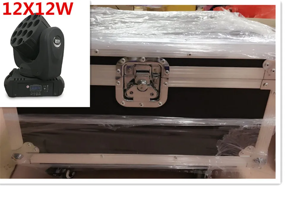 4 pz/lotto 12x12 W Con кейс для полетов 150 LED Fascio движущийся головной свет dj оборудование RGBW