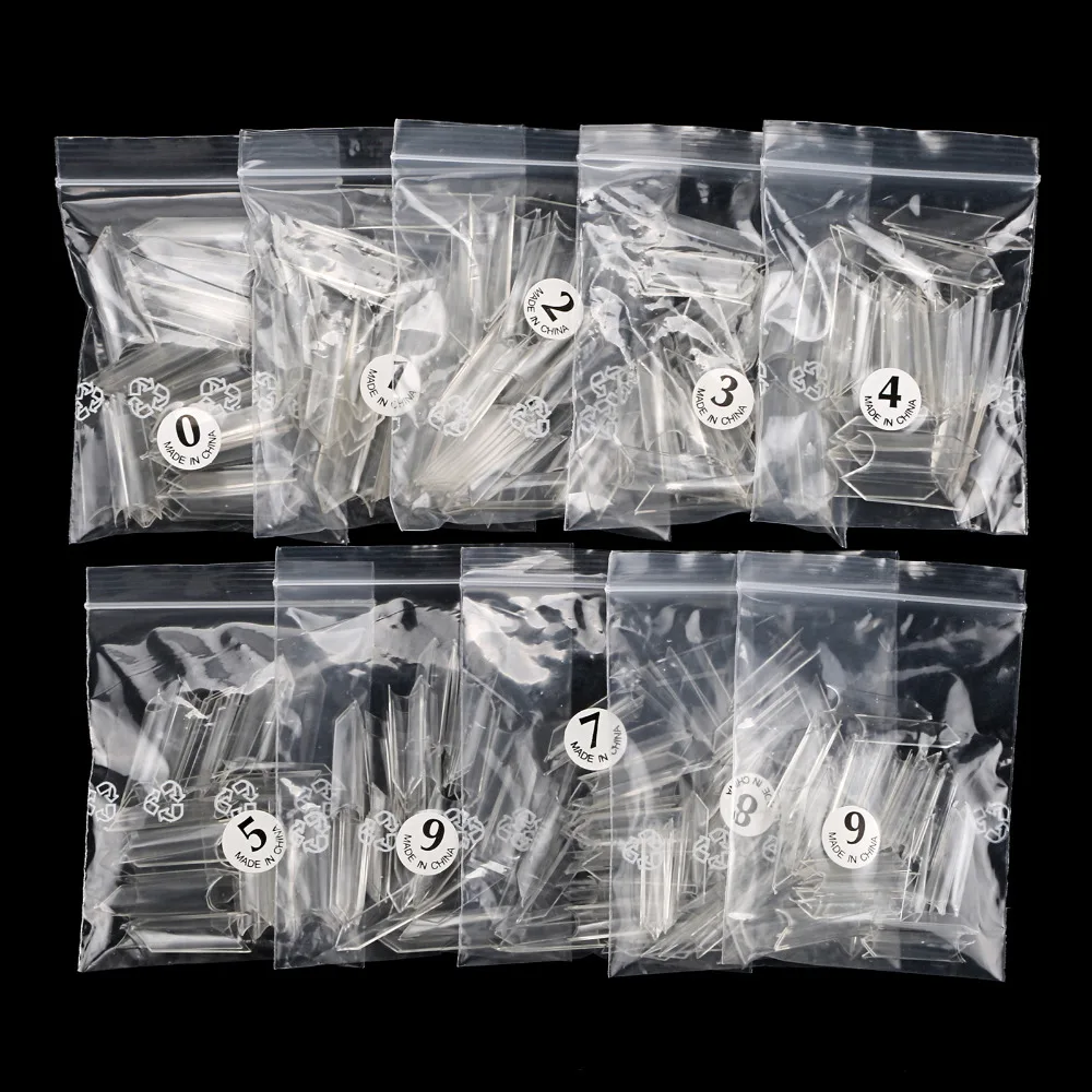 Треугольные кончики для ногтей Ferrari Style 500 шт. белые прозрачные натуральные|art