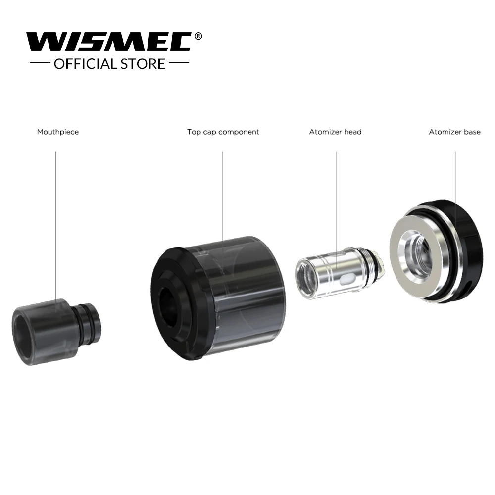 Оригинальный атомайзер Wismec Amor NSE Емкость 2 мл/3 мл для MTL и DL vaping с WS Mesh катушки