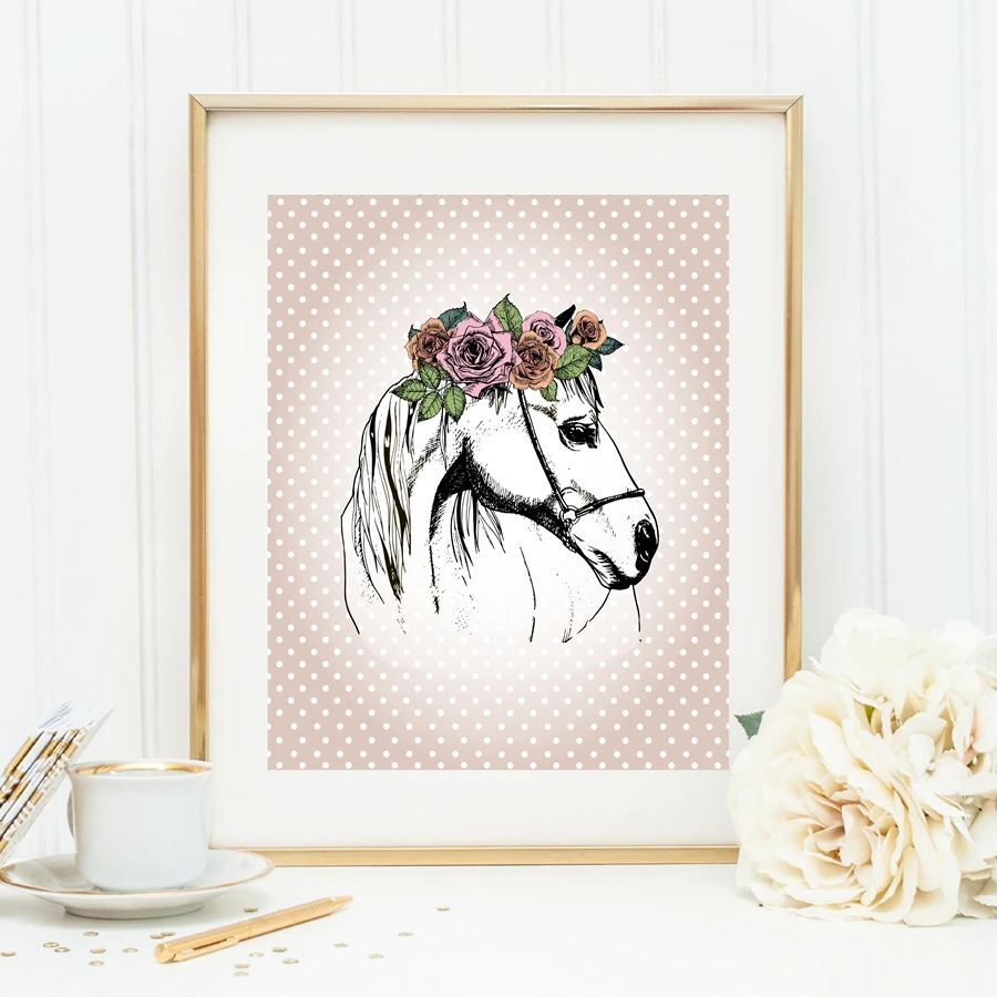 

Ручная роспись, портрет лошади, Художественная печать, Постер, винтажный стиль, лошадь, настенные картины для украшения дома