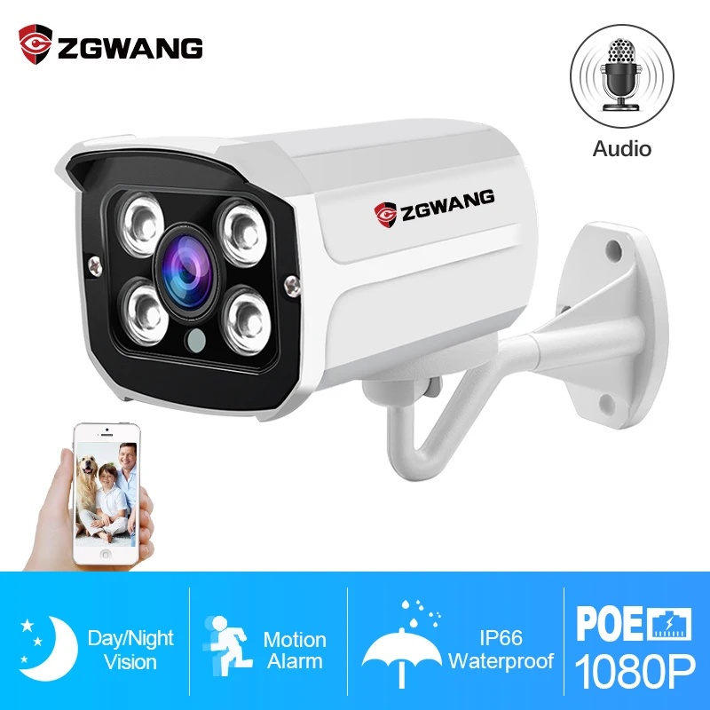ZGWANG H.265 2 МП 5 Мп HD водонепроницаемая IP Сетевая камера инфракрасное ночное видение