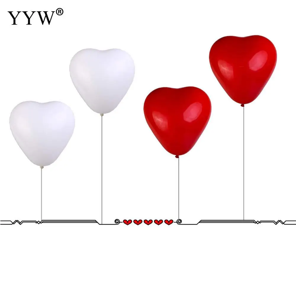 36pcs/Set Red Heart Balloons Love Party Balony Cute Theme Baloon Birthday Decorations Kids Adult Globals Balloon | Дом и сад