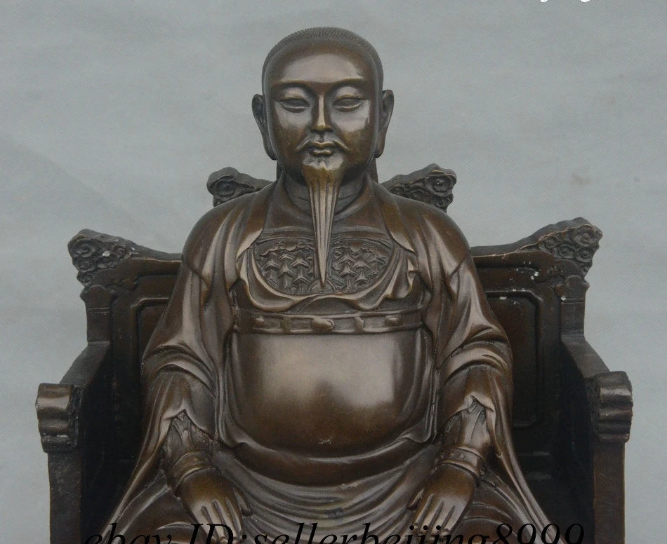 Chinese Pure Bronze WuDang Seat Taoism Rycunhua Zhenwu Xuanwu Emperor God Statue | Дом и сад