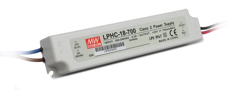 Mean Well LPHC-18-700 водонепроницаемый светодиодный драйвер 18 Вт 6 ~ 25 в 700 мА источник