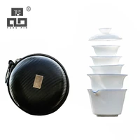 tangpin ceramic teapot with 3 cups porcelain gaiwan tea sets portable travel tea sets drinkware