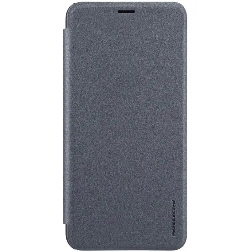 Для Samsung Galaxy J6+ J6 Prime Флип Чехол Nillkin Полное Покрытие Блеск супер тонкий PU Флип кожаный чехол Для Samsung J6 Plus - Цвет: Grey