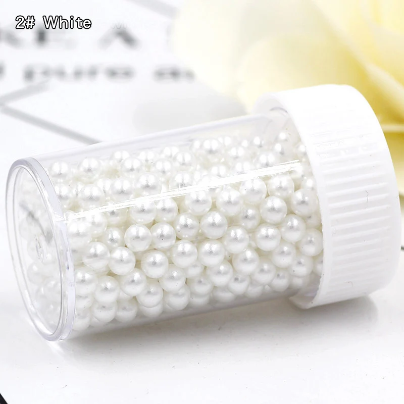 2 White 380 шт бусины для слаймов DIY аксессуары наполнитель Кристальные частицы грязи имитация жемчуга без отверстий DIY Ювелирные изделия поставки слаймов 4 мм - Цвет: 2 White