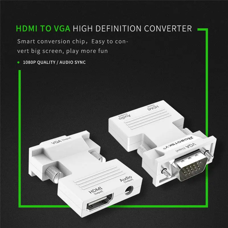 Оригинальный HD 1080 P MINI HDMI Женский на VGA штепсельный преобразователь адаптер