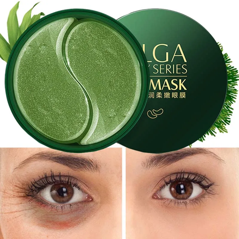 Seaweed Eye MASK 60 шт., Золотая коллагеновая маска для глаз, для удаления темных пятен, отбеливающая маска для сна, увлажняющие патчи для глаз, для ухода за лицом - Цвет: Seaweed Eye MASK