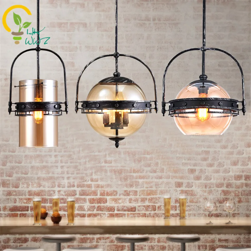 Винтажные подвесные лампы в стиле лофт ретро светильники педанты из кованого