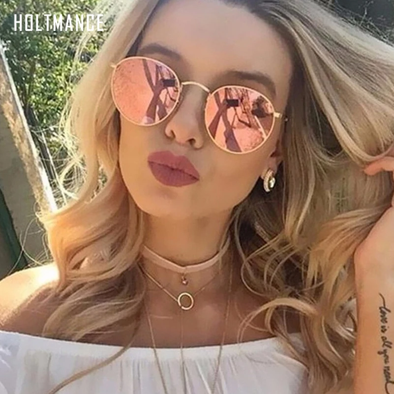 

Vintage Round Colorful Sunglasses Women Men Luxury Brand Designer Oval Sun Glasses Retro Female Male Clear Lens Sunglass