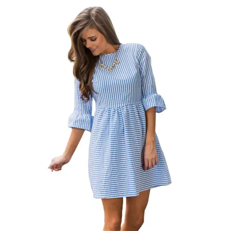 Мода раздели рубашка платье элегантный осень 2017 г. с расклешенными рукавами