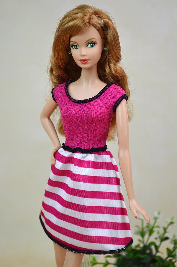 Оригинальное платье в белую и розовую полоску/Новый дизайн Оригинальная юбка