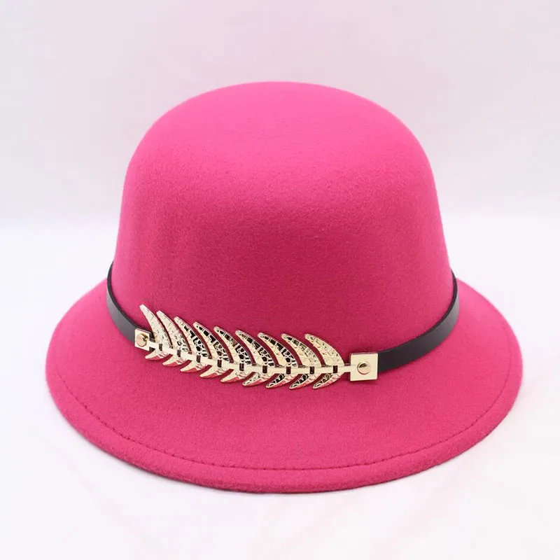 rose red SUOGRY женские шляпы Fedora винтажный топ шляпа известный бренд одежда больших размеров аксессуары для женщин Боулер козырек Fl - Цвет: rose red