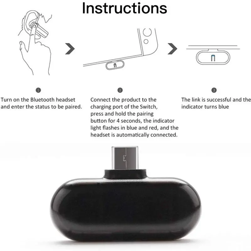 Беспроводной bluetooth адаптер для nintendo Switch приемник беспроводной гарнитуры и аудио