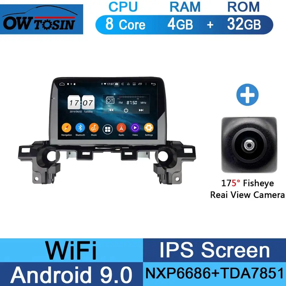 32G Fisheye Camera " ips Android 9,0 Восьмиядерный 4 Гб ОЗУ+ 64 Гб ПЗУ автомобильный DVD радио gps для Mazda ATENZA CX-5 CX5- DSP CarPlay Parrot BT стерео - Цвет: 32G Fisheye Camera