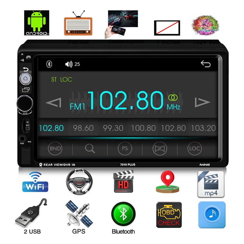 2 din автоматический 2din радиоприемник для Android Автомобильный gps навигатор радио