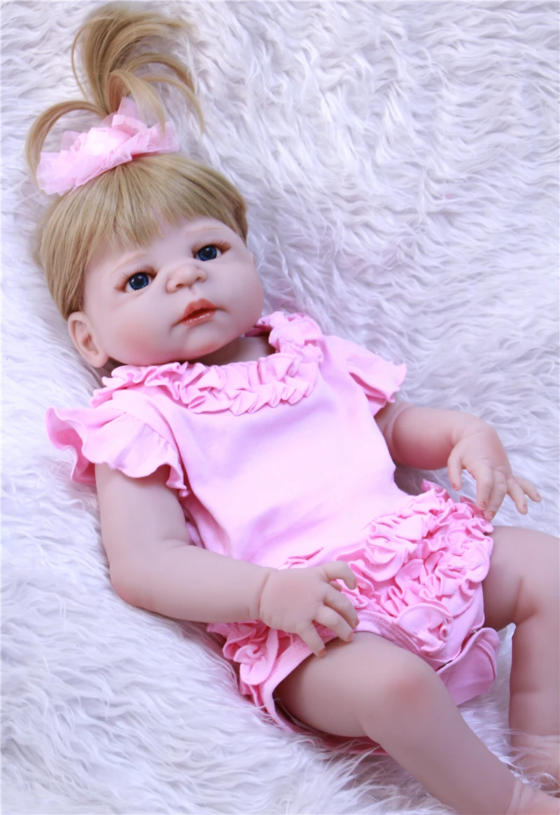 NPK baby doll reborn 23 ''полностью силиконовые куклы игрушки для девочек Подарочная